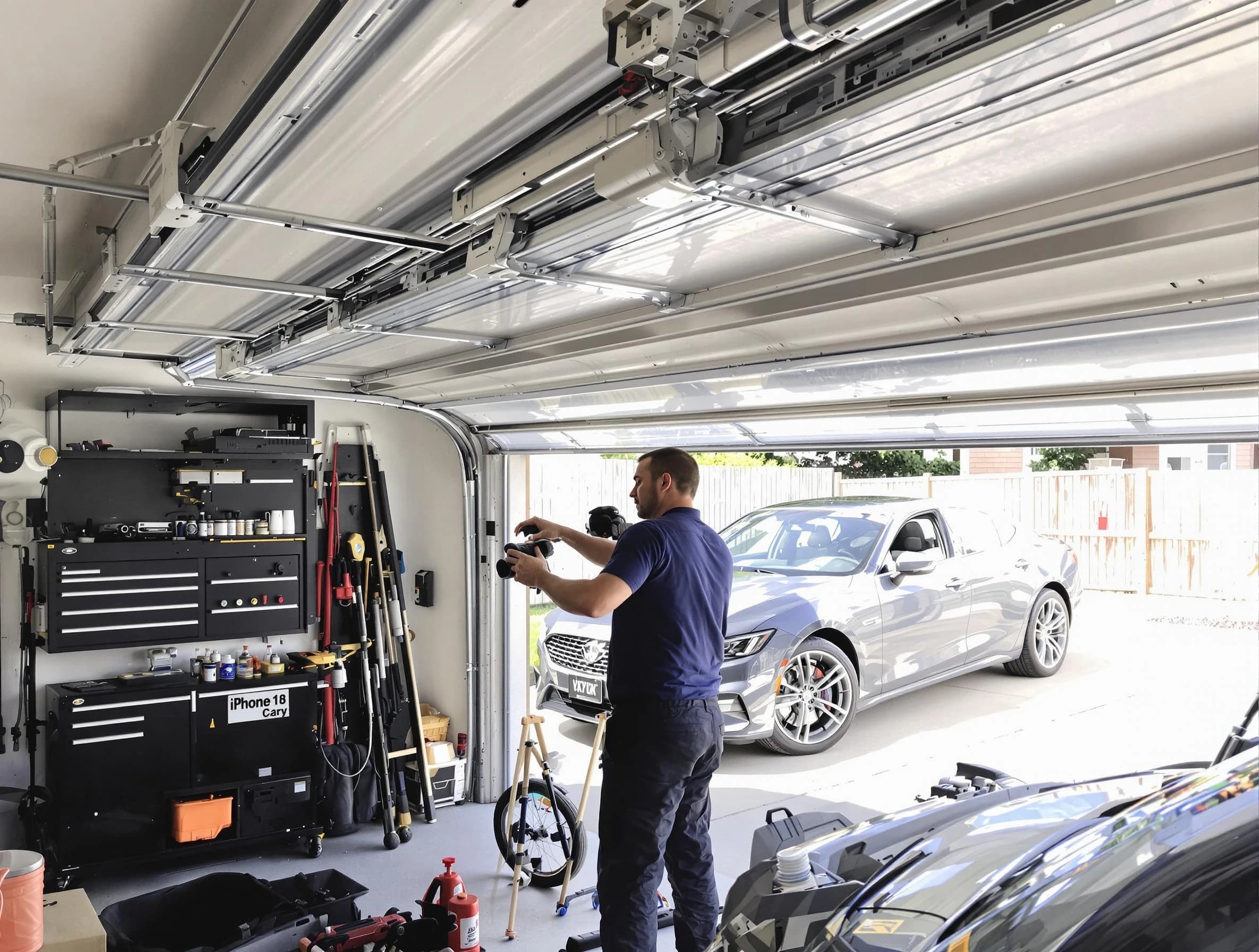 North Andover Garage Door Repair technician fixing noisy garage door in North Andover
