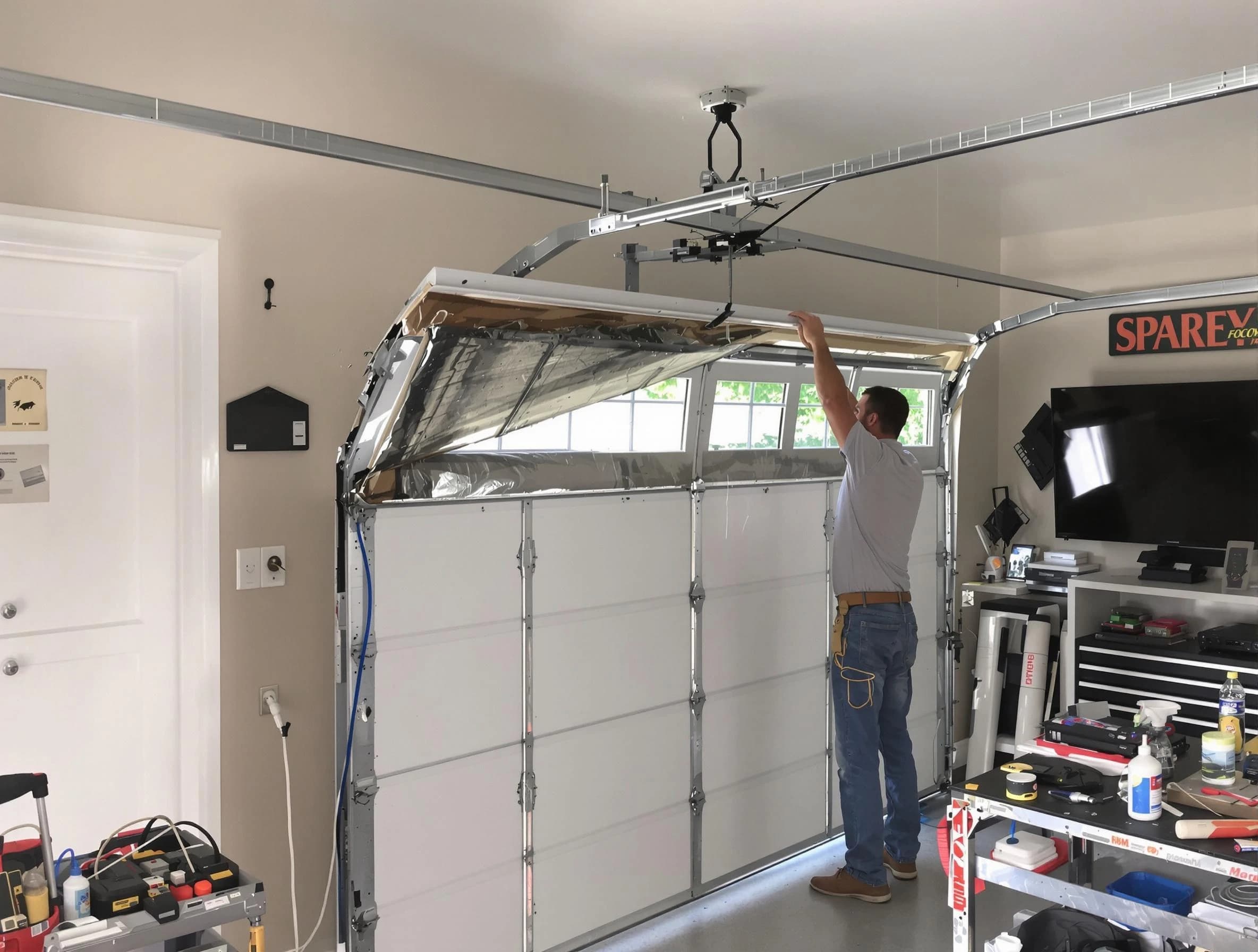 Garage door section replacement by North Andover Garage Door Repair in North Andover