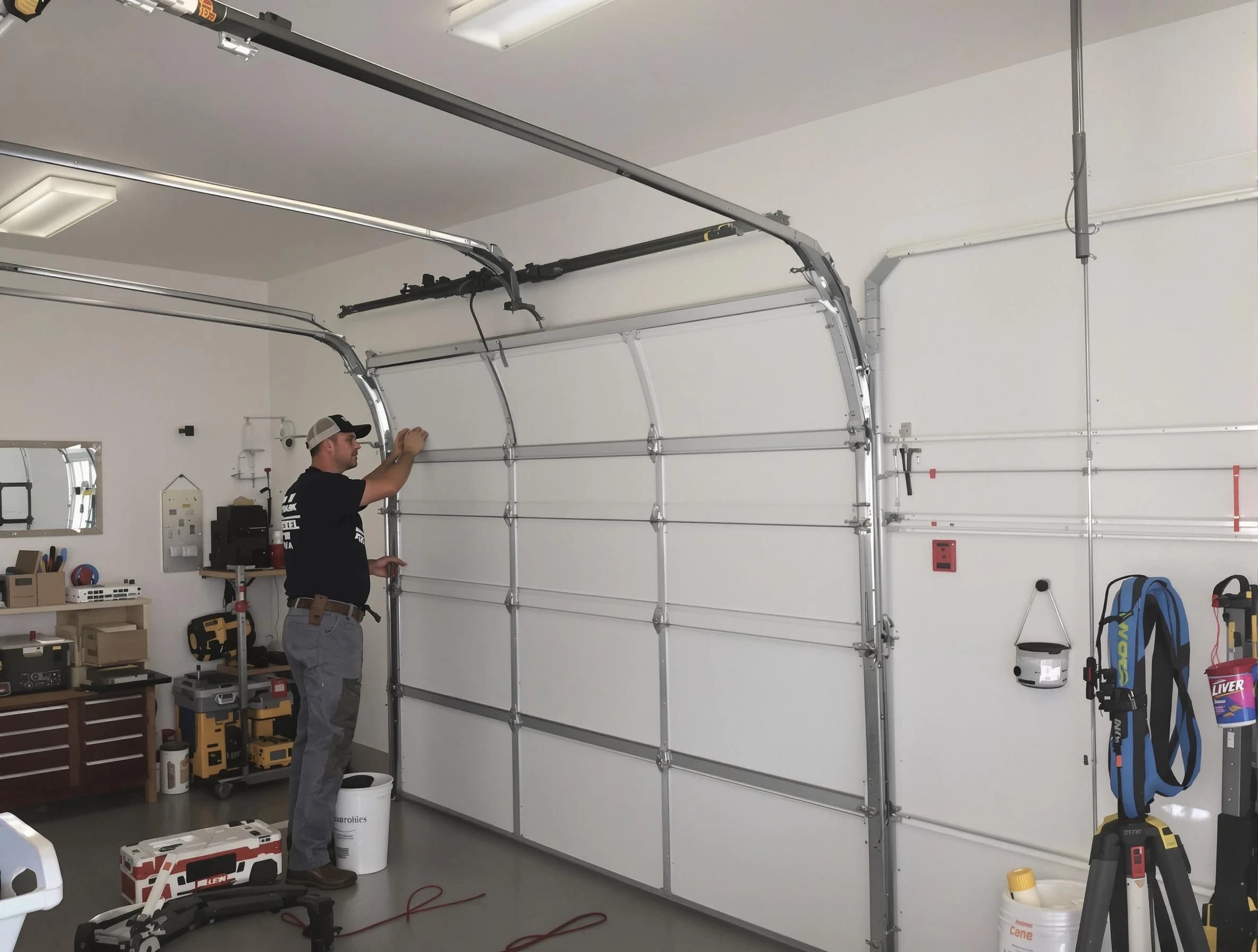 North Andover Garage Door Repair team installing new garage door in North Andover