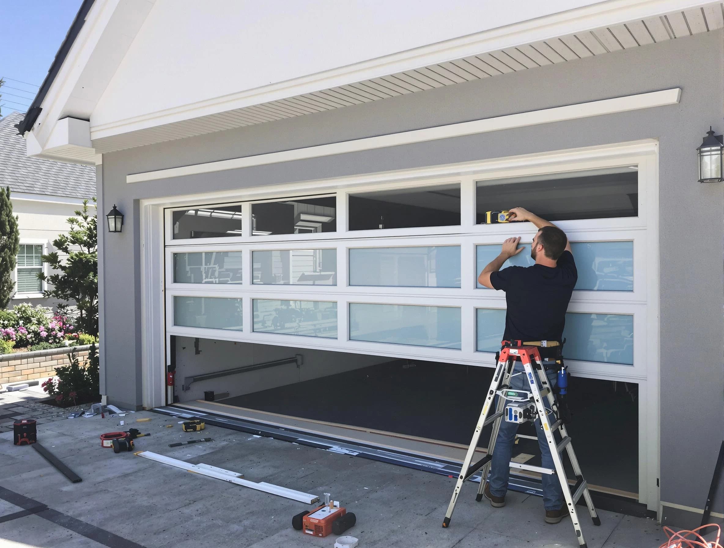 North Andover Garage Door Repair team performing garage door replacement in North Andover