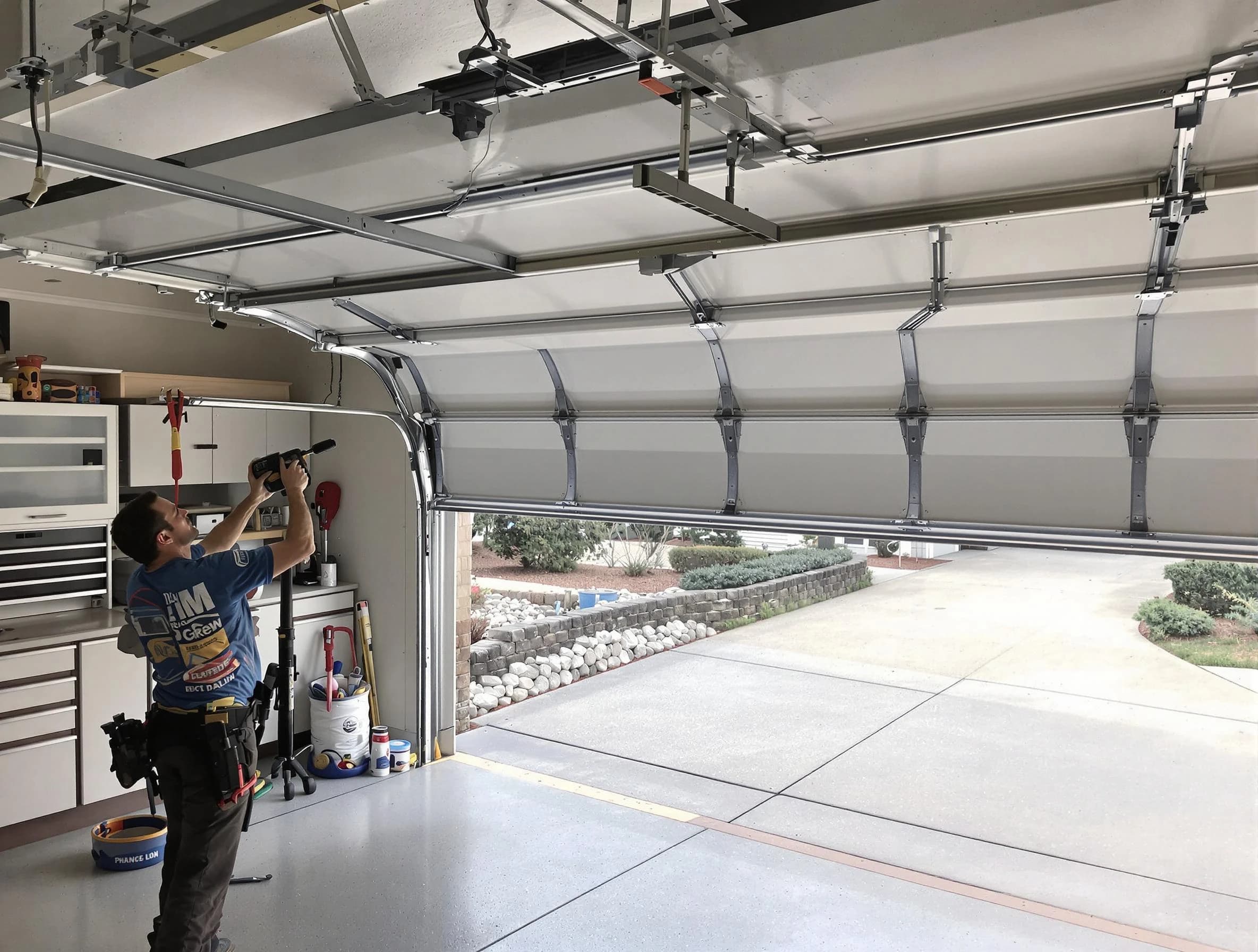 Garage door track repair service by North Andover Garage Door Repair in North Andover