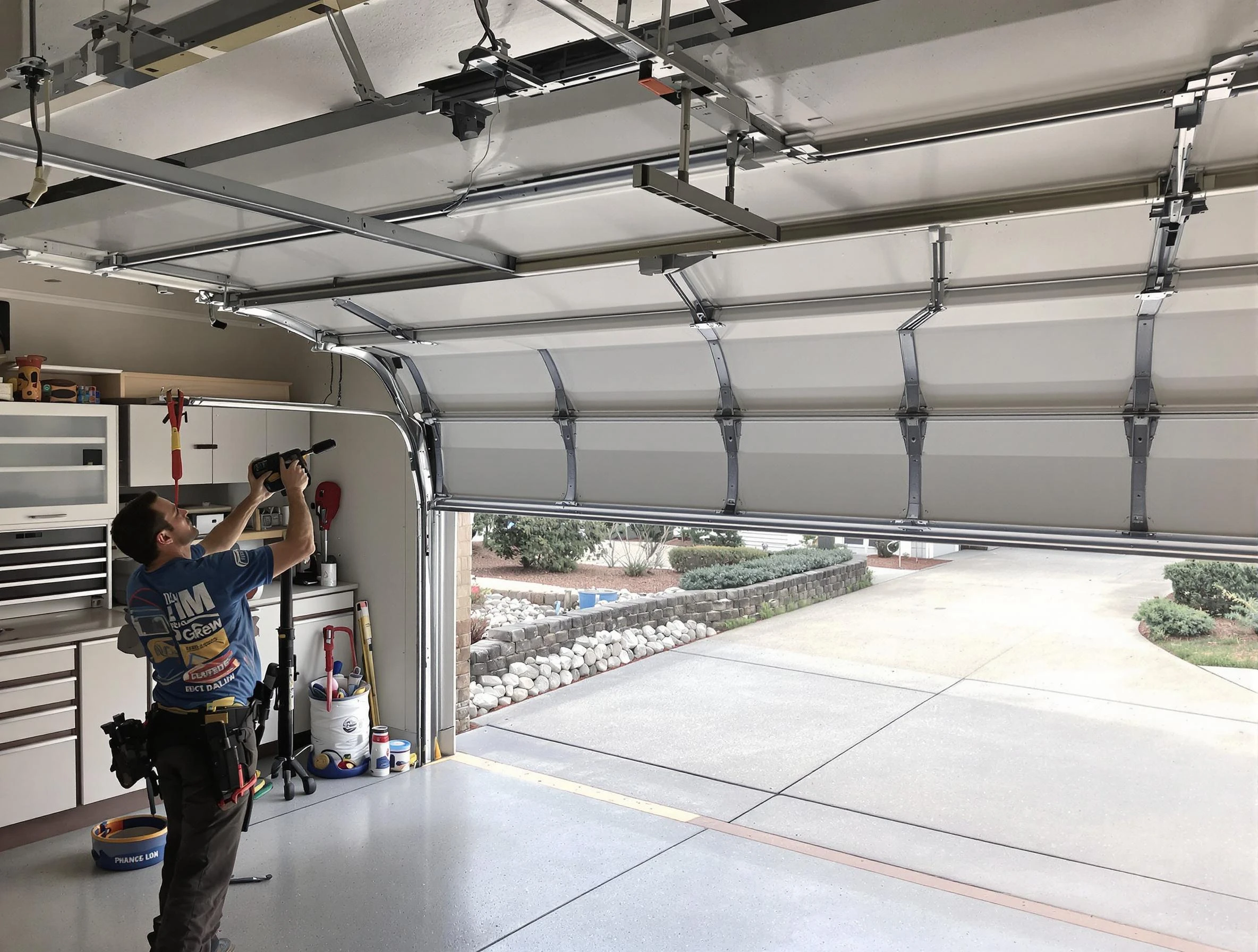 Garage door track repair service by North Andover Garage Door Repair in North Andover